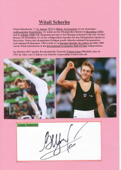 Witali Scherbo  Rußland 1.OS 1992  Turnen Autogramm Karte  original signiert 