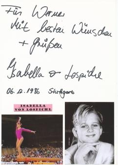 Isabella von Lospichl   1986  Turnen Autogramm Karte  original signiert 