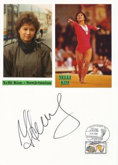 Nelli Kim  Rußland  1.OS 1976  Turnen Autogramm Karte  original signiert 