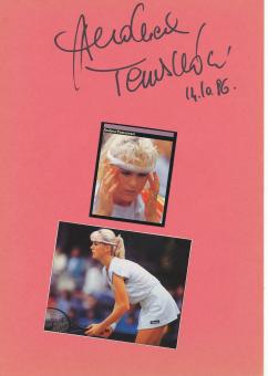 Andrea Temesvari  Ungarn  Tennis  Tennis Autogramm Karte  original signiert 