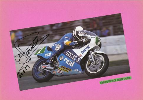 Manfred Herweh  Motorrad Autogramm Bild  original signiert 