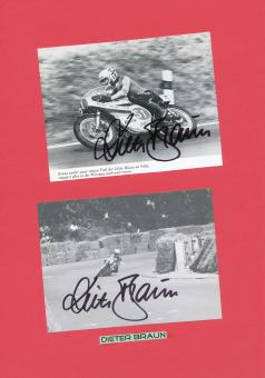2 x  Dieter Braun   Motorrad Autogramm Karte  original signiert 