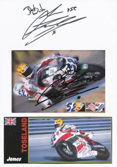 2 x  James Toseland  Großbritanien   Motorrad Autogramm Karte  original signiert 