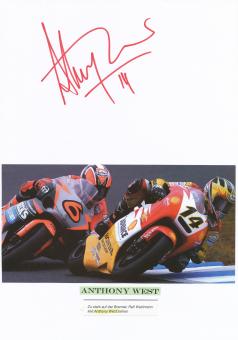Anthony West   Motorrad Autogramm Karte  original signiert 