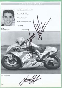 2 x  Lucio Cecchinello  Italien  Motorrad Autogramm Bild  original signiert 