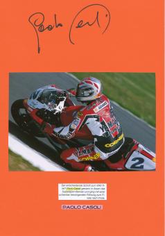 Paolo Casoli   Motorrad Autogramm Karte  original signiert 