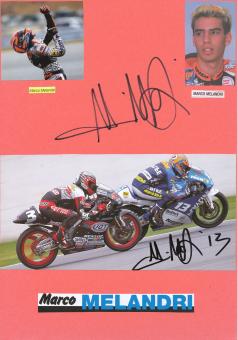 2 x  Marco Melandri  Italien   Motorrad Autogramm Karte  original signiert 