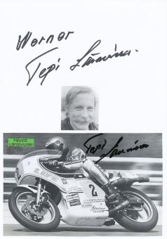 2 x  Teuvo Länsivuori  Finnland    Motorrad Autogramm Karte  original signiert 