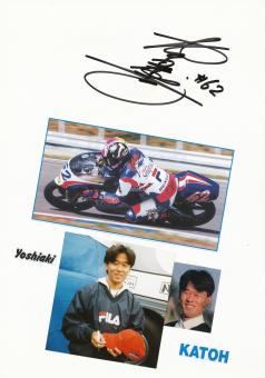 Yoshiaki Katoh  Japan   Motorrad Autogramm Karte  original signiert 