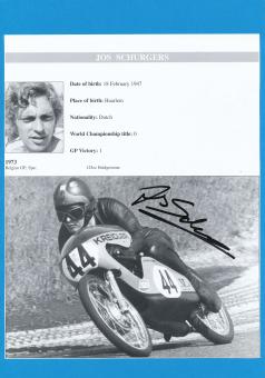 Jos Schurgers  Holland  Motorrad Autogramm Bild  original signiert 