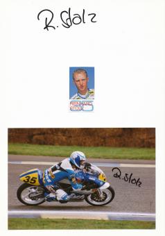 2 x  Reinhard Stolz  Motorrad Autogramm Karte  original signiert 