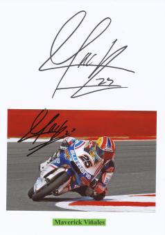 2 x  Maverick Vinales  Spanien   Motorrad Autogramm Karte  original signiert 