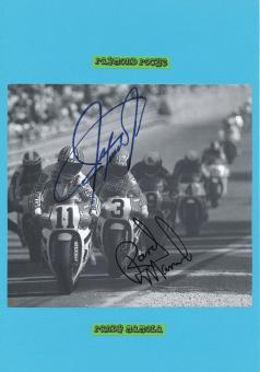 Randy Mamola  USA &  Raymond Roche  Frankreich  Motorrad Autogramm Bild  original signiert 