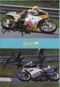 2 x  Anton Mang    Motorrad Autogramm Bild  original signiert 