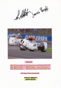 Steve Abbott & Jamie Biggs   Motorrad Seitenwagen Gespann Karte original signiert 