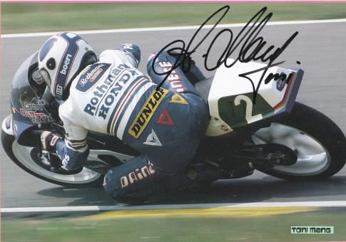 Toni Mang   Motorrad Autogramm Bild  original signiert 