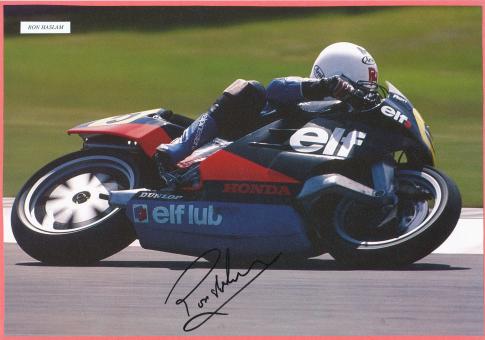 Ron Haslam  Großbritanien   Motorrad Autogramm Bild  original signiert 