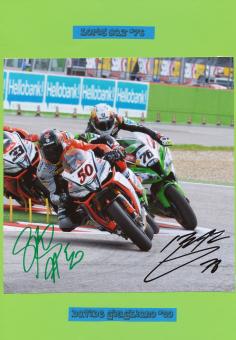 Loris Baz & Davide Giugliano  Motorrad  Autogramm Foto original signiert 