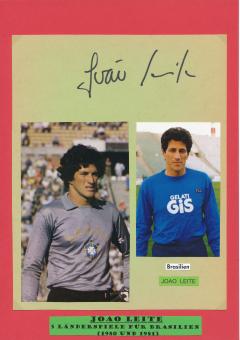 Joao Leite  Brasilien  Fußball Autogramm 30 x 20 cm  Karte original signiert 