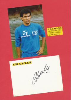 Charles   Brasilien   Fußball Autogramm 30 x 20 cm  Karte original signiert 