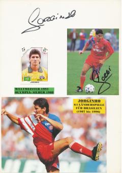 2  x  Jorginho  Brasilien  Weltmeister WM 1994  Fußball Autogramm 30 x 20 cm Karte original signiert 