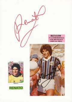 2  x  Renato   Brasilien  Fußball Autogramm 30 x 20 cm Karte original signiert 