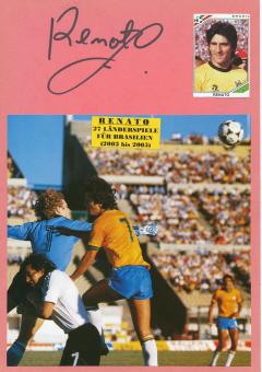 Renato   Brasilien  Fußball Autogramm 30 x 20 cm Karte original signiert 