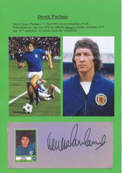 Derek Parlane  Schottland  Fußball Autogramm 30 x 20 cm Karte original signiert 