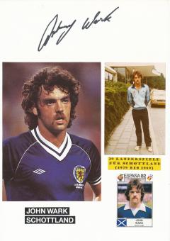 John Wark  WM 1982  Schottland  Fußball Autogramm 30 x 20 cm Karte original signiert 