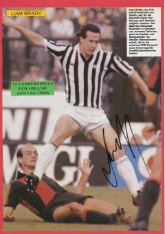 Liam Brady  Juventus Turin  Fußball Autogramm 30 x 20 cm Karte original signiert 