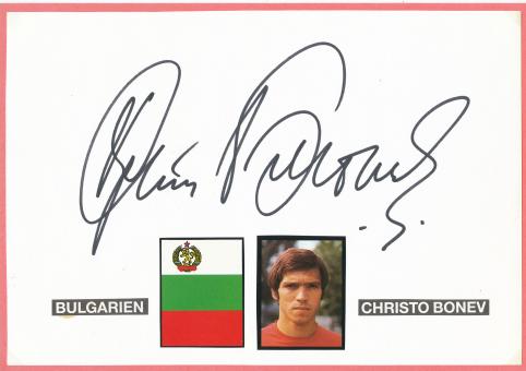 Christo Bonev  WM 1970  Bulgarien  Fußball Autogramm 30 x 20 cm Karte original signiert 