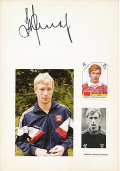 Alekseij Mikhaijlichenko  WM 1990  Rußland   Fußball Autogramm 30 x 20 cm Karte original signiert 