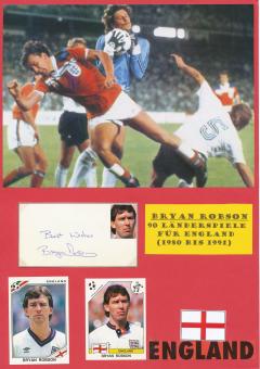 Bryan Robson  WM 1990  England   Fußball Autogramm 30 x 20 cm Karte original signiert 