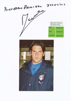 Riccardo Maniero  Italien  Fußball Autogramm 30 x 20 cm Karte original signiert 