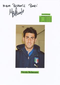 Nicola Belmonte  Italien  Fußball Autogramm 30 x 20 cm Karte original signiert 