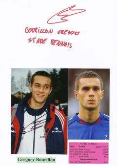 2  x  Gregory Bourillon   Frankreich  Fußball Autogramm 30 x 20 cm Karte original signiert 