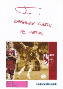 Ludovic Obraniak  FC Metz  Fußball Autogramm 30 x 20 cm Karte original signiert 