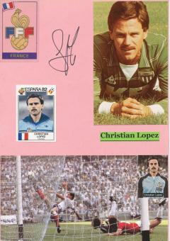 Christian Lopez  WM 1982  Frankreich  Fußball Autogramm 30 x 20 cm Karte original signiert 