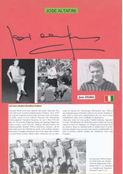 Jose Altafini  Weltmeister WM 1958  Italien  Fußball Autogramm 30 x 20 cm Karte original signiert 