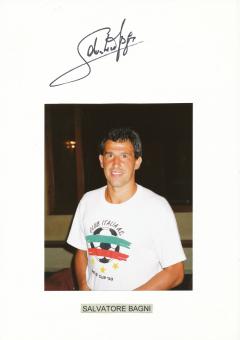 Salvatore Bagni   Italien  Fußball Autogramm 30 x 20 cm Karte original signiert 