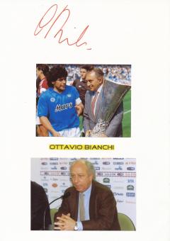 Ottavio Bianchi  WM 1966  Italien  Fußball Autogramm 30 x 20 cm Karte original signiert 