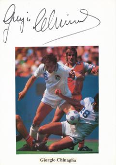 Giorgio Chinaglia † 2012  Cosmos New York +  Italien  Fußball Autogramm 30 x 20 cm Karte original signiert 