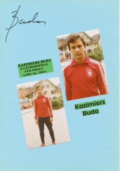 Kazimierz Buda  Polen  Fußball Autogramm 30 x 20 cm Karte original signiert 