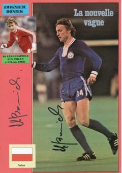 2  x  Zbigniew Boniek  WM 1978  Polen  Fußball Autogramm 30 x 20 cm Karte original signiert 
