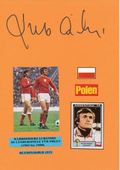 Wlodzimierz Lubanski  WM 1978  Polen  Fußball Autogramm 30 x 20 cm Karte original signiert 
