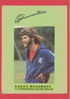 Barry Hulshoff † 2020  WM 1974  Holland  Fußball Autogramm 30 x 20 cm Karte original signiert 