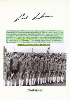 Gerd Weber  DDR  Fußball Autogramm 30 x 20 cm Karte original signiert 