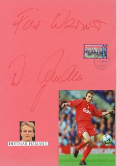 Dietmar Hamann  FC Liverpool  Fußball Autogramm 30 x 20 cm Karte original signiert 