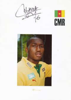 Eric Djemba Djemba  Kamerun  Fußball Autogramm 30 x 20 cm Karte original signiert 