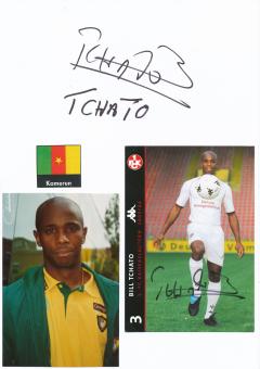 2  x  Bill Tchato  Kamerun  Fußball Autogramm 30 x 20 cm Karte original signiert 